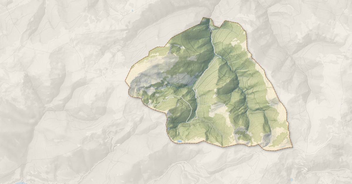 Portrait cartographique de La Fajolle : relief, eau, forêts, bâti et voies, calculés à partir des données de l'IGN