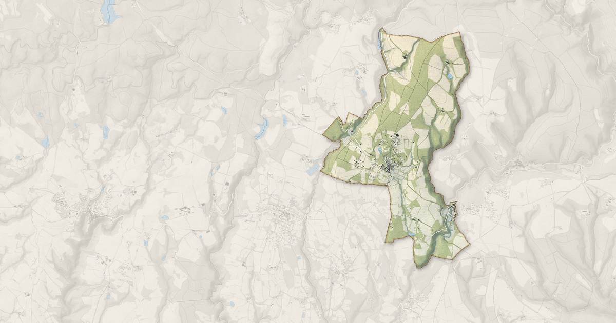 Portrait cartographique de Fontiers-Cabardès : relief, eau, forêts, bâti et voies, calculés à partir des données de l'IGN