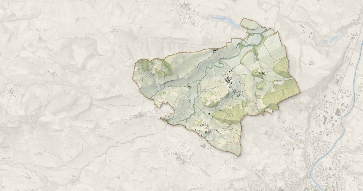 Portrait cartographique de Gaja-et-Villedieu : relief, eau, forêts, bâti et voies, calculés à partir des données de l'IGN