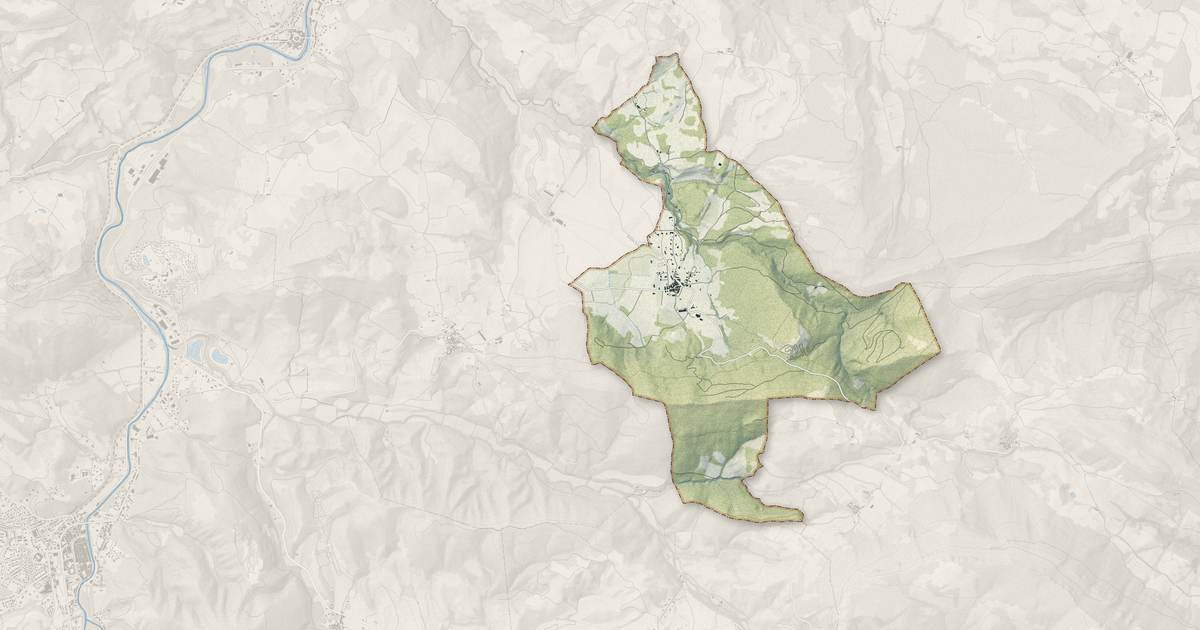 Portrait cartographique de Granès : relief, eau, forêts, bâti et voies, calculés à partir des données de l'IGN