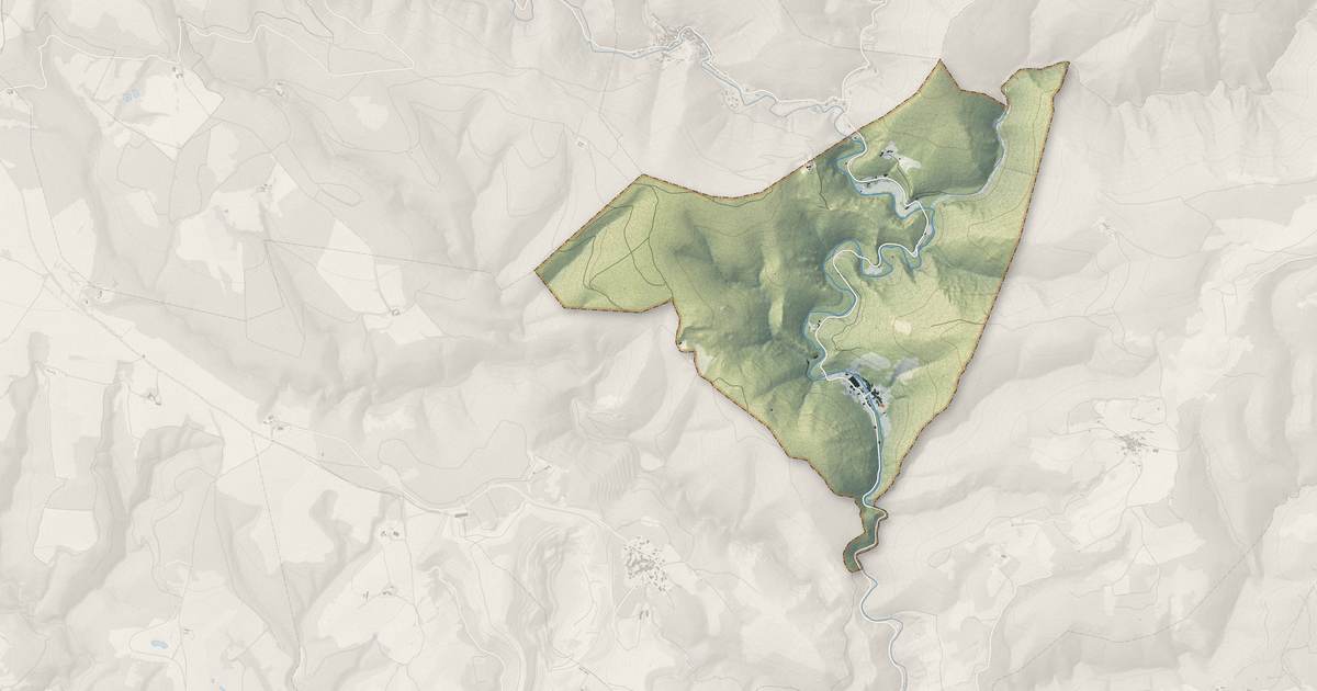 Portrait cartographique de Les Ilhes : relief, eau, forêts, bâti et voies, calculés à partir des données de l'IGN