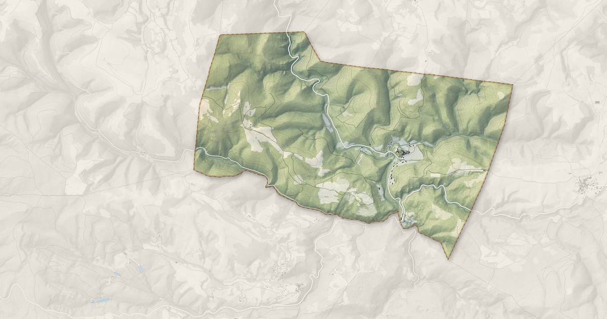 Portrait cartographique de Lanet : relief, eau, forêts, bâti et voies, calculés à partir des données de l'IGN