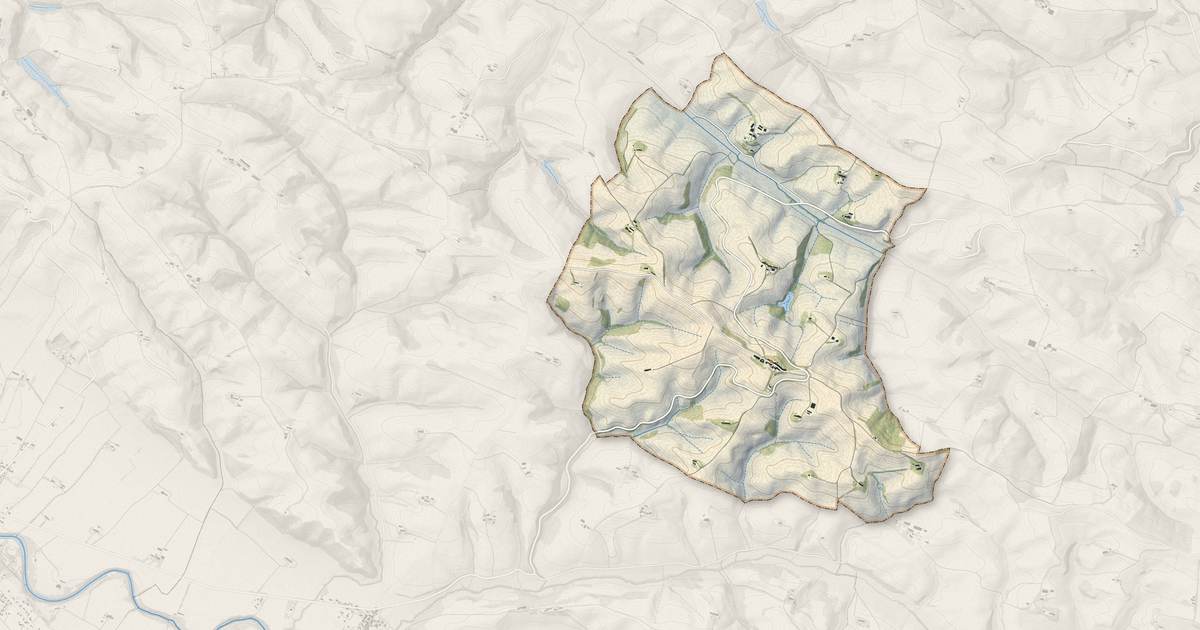 Portrait cartographique de La Louvière-Lauragais : relief, eau, forêts, bâti et voies, calculés à partir des données de l'IGN