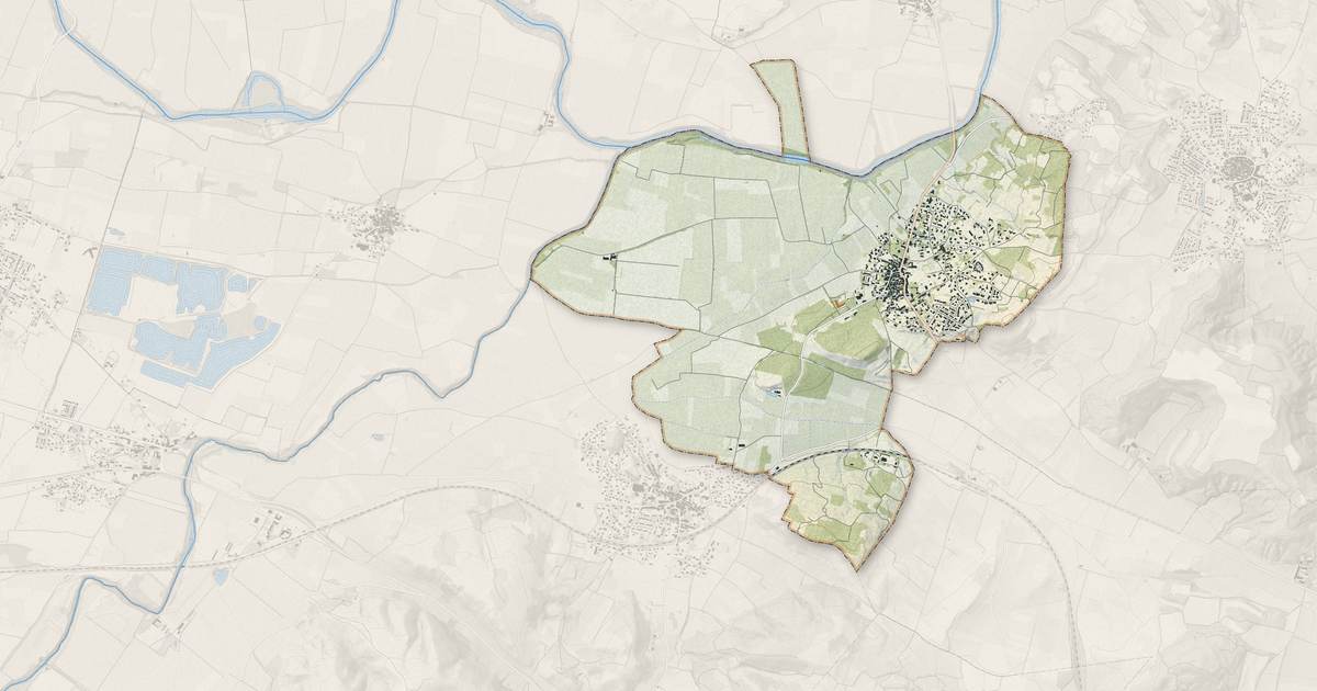 Portrait cartographique de Marcorignan : relief, eau, forêts, bâti et voies, calculés à partir des données de l'IGN