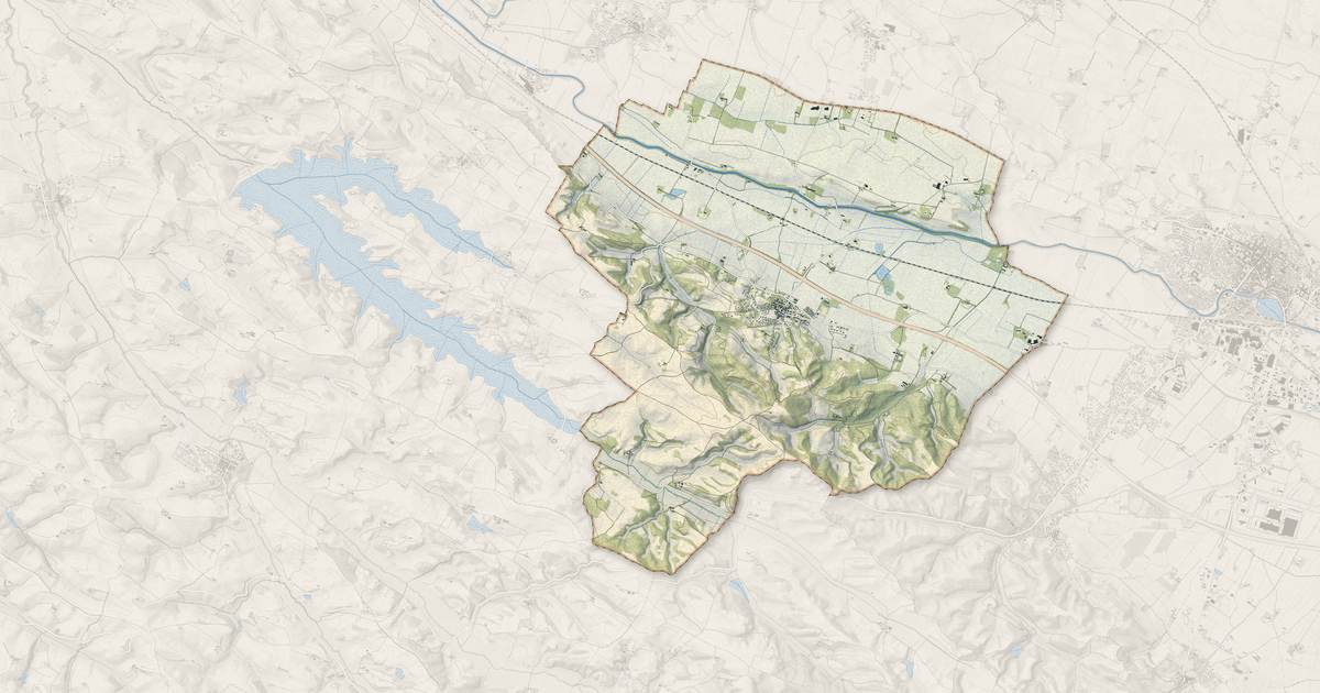 Portrait cartographique de Mas-Saintes-Puelles : relief, eau, forêts, bâti et voies, calculés à partir des données de l'IGN