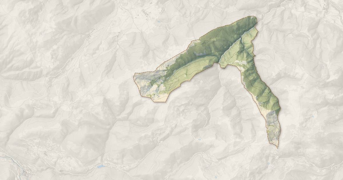 Portrait cartographique de Mérial : relief, eau, forêts, bâti et voies, calculés à partir des données de l'IGN
