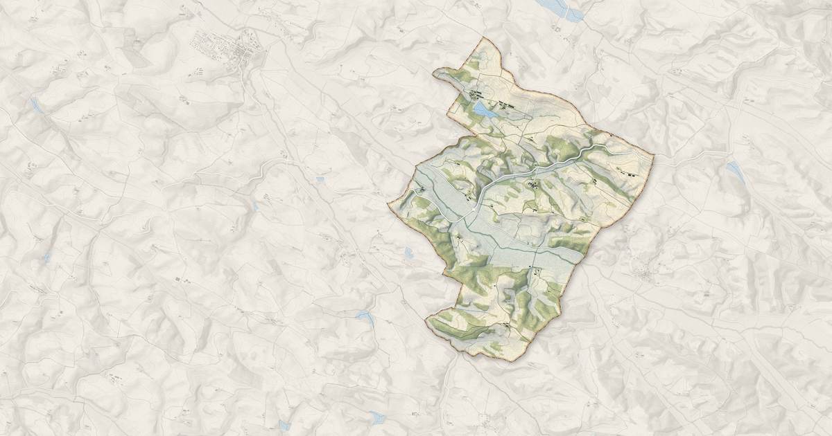 Portrait cartographique de Montauriol : relief, eau, forêts, bâti et voies, calculés à partir des données de l'IGN