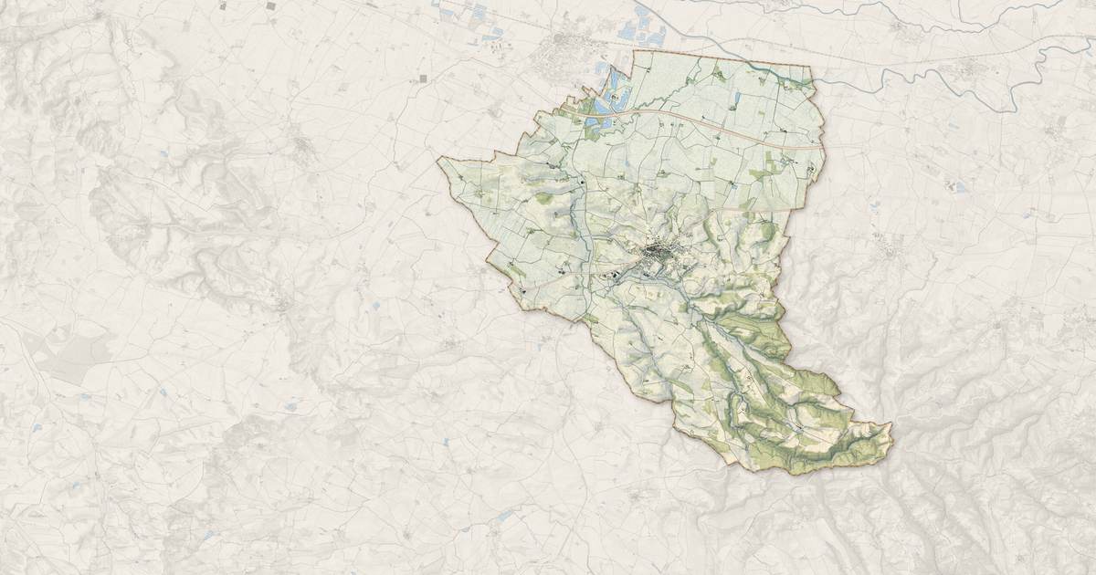 Portrait cartographique de Montréal : relief, eau, forêts, bâti et voies, calculés à partir des données de l'IGN