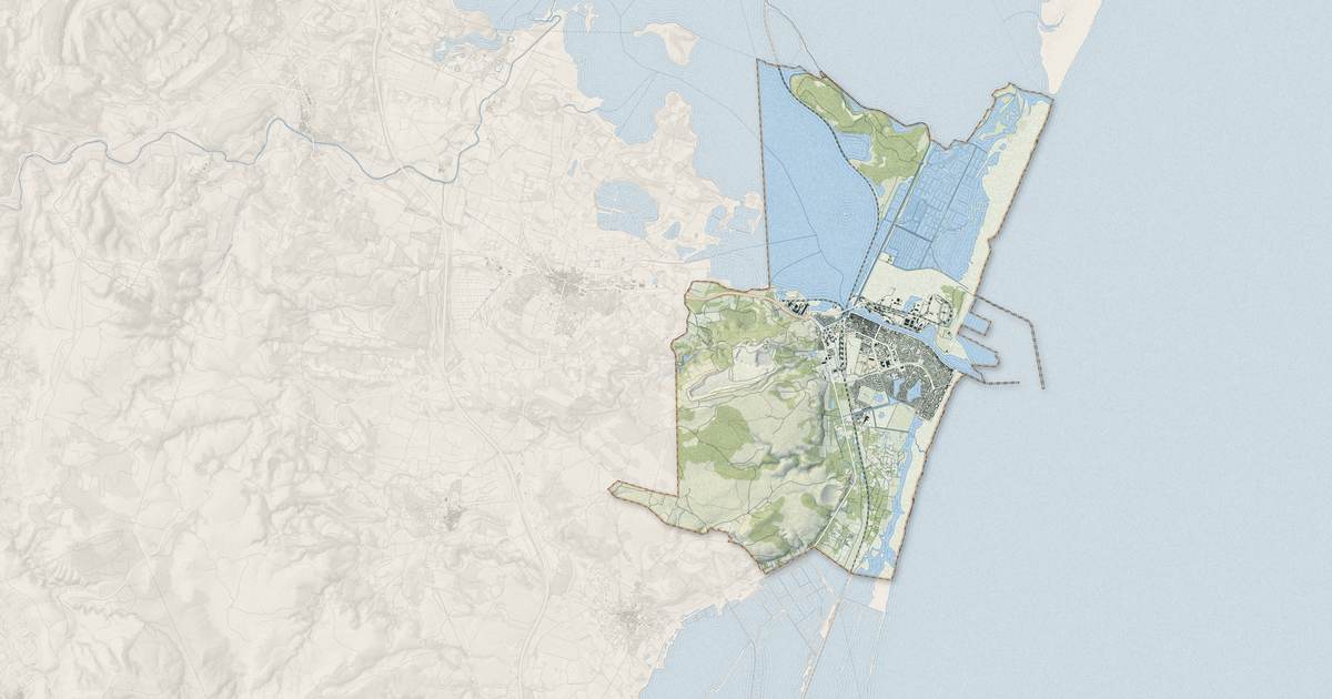 Portrait cartographique de Port-la-Nouvelle : relief, eau, forêts, bâti et voies, calculés à partir des données de l'IGN