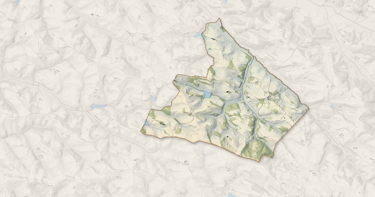 Portrait cartographique de Peyrefitte-sur-l'Hers : relief, eau, forêts, bâti et voies, calculés à partir des données de l'IGN