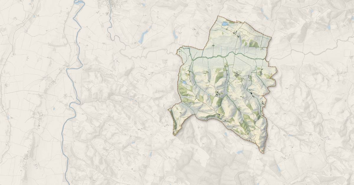 Portrait cartographique de Plaigne : relief, eau, forêts, bâti et voies, calculés à partir des données de l'IGN