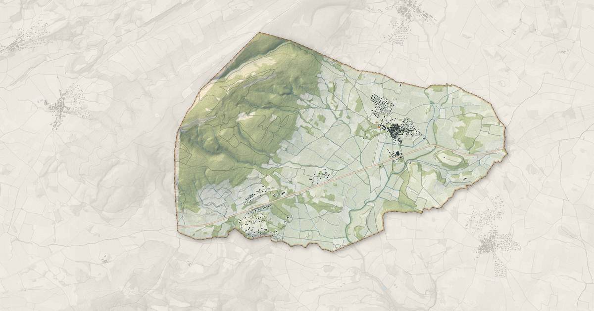 Portrait cartographique de Pouzols-Minervois : relief, eau, forêts, bâti et voies, calculés à partir des données de l'IGN