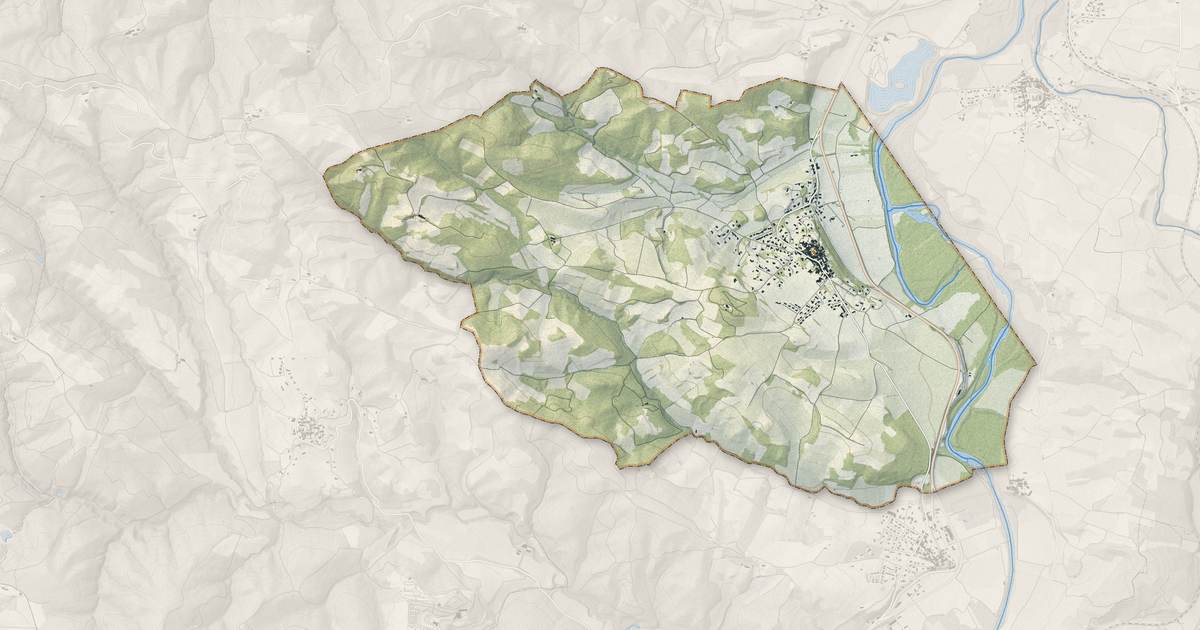Portrait cartographique de Preixan : relief, eau, forêts, bâti et voies, calculés à partir des données de l'IGN