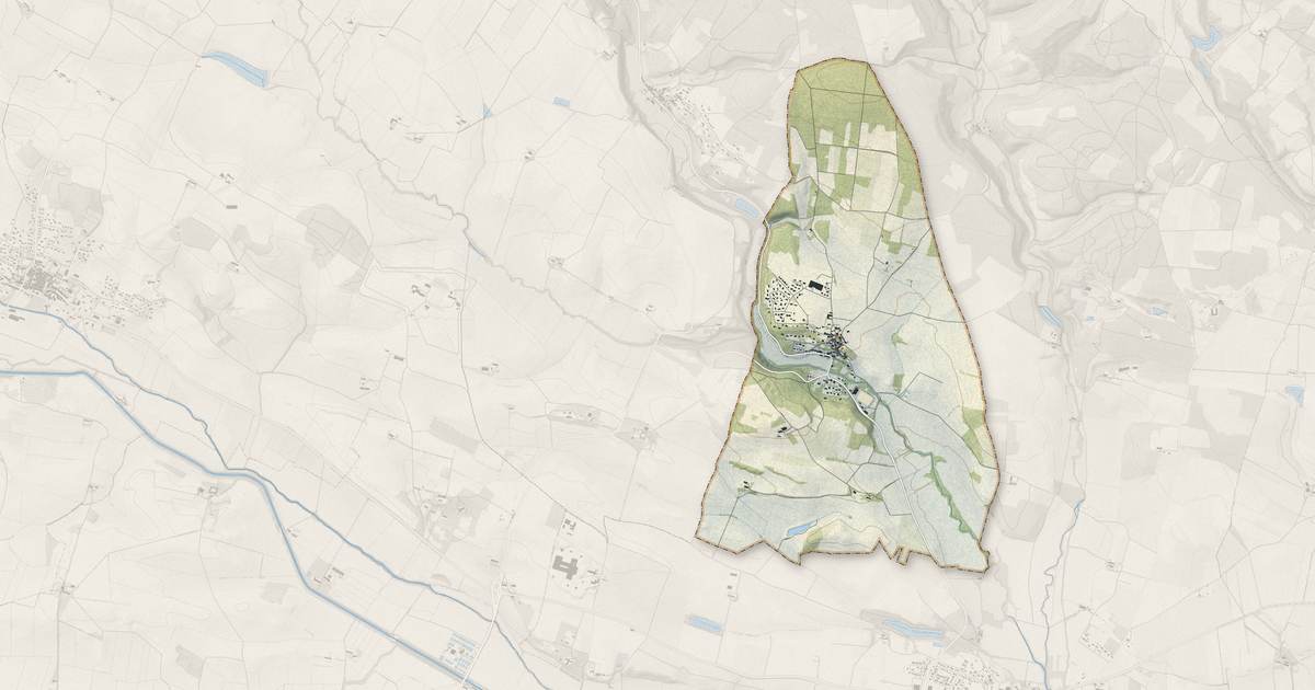 Portrait cartographique de Raissac-sur-Lampy : relief, eau, forêts, bâti et voies, calculés à partir des données de l'IGN