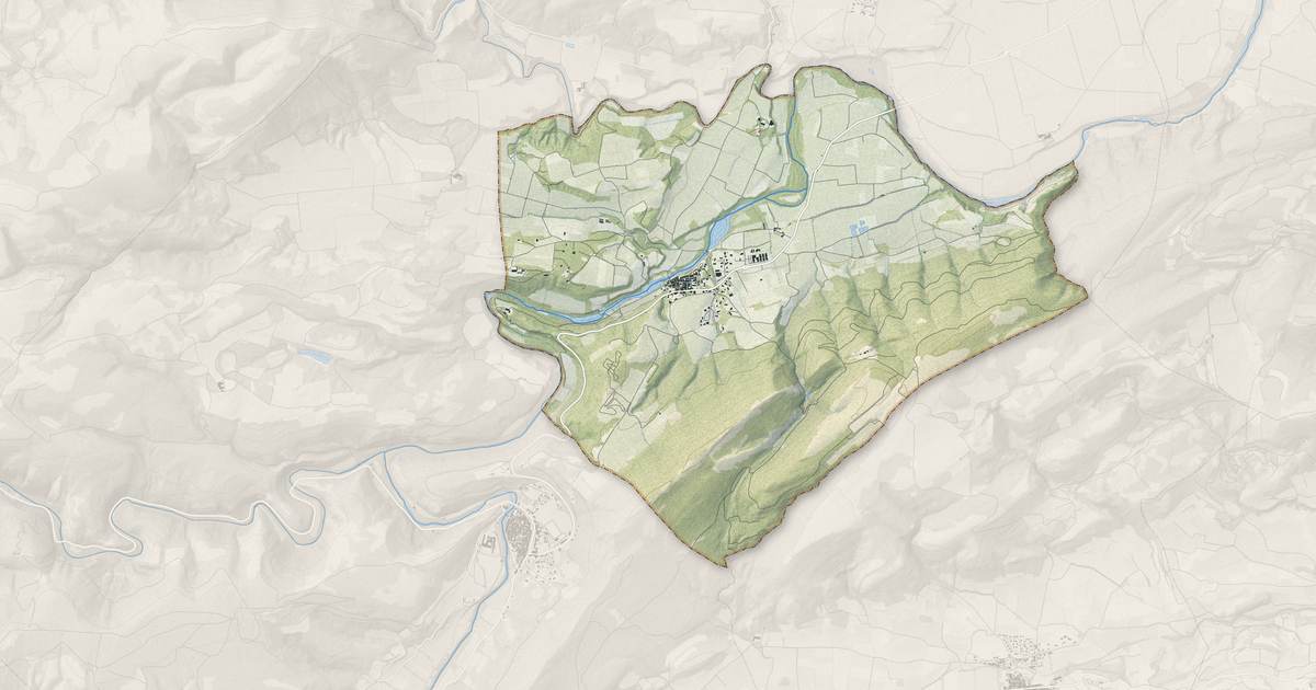 Portrait cartographique de Ribaute : relief, eau, forêts, bâti et voies, calculés à partir des données de l'IGN
