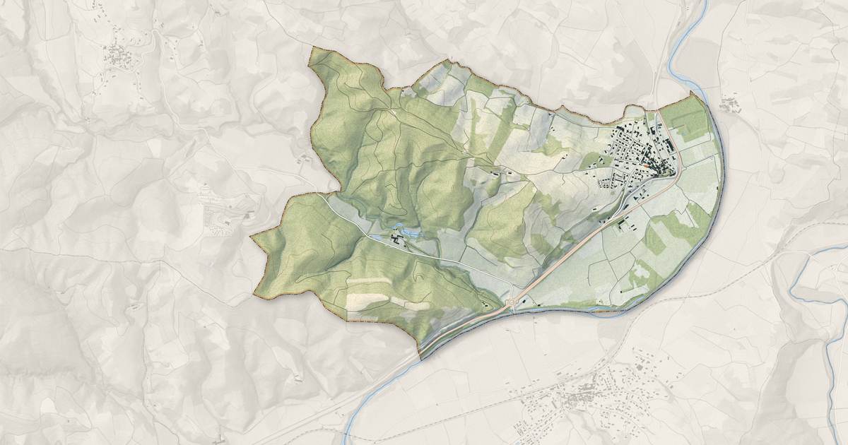 Portrait cartographique de Rouffiac-d'Aude : relief, eau, forêts, bâti et voies, calculés à partir des données de l'IGN