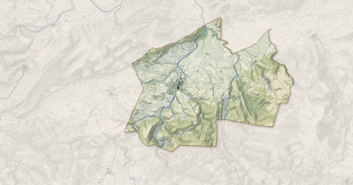 Portrait cartographique de Saint-Laurent-de-la-Cabrerisse : relief, eau, forêts, bâti et voies, calculés à partir des données de l'IGN
