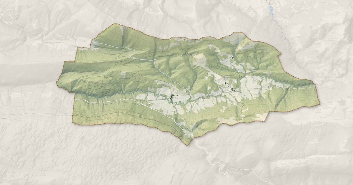 Portrait cartographique de Saint-Louis-et-Parahou : relief, eau, forêts, bâti et voies, calculés à partir des données de l'IGN