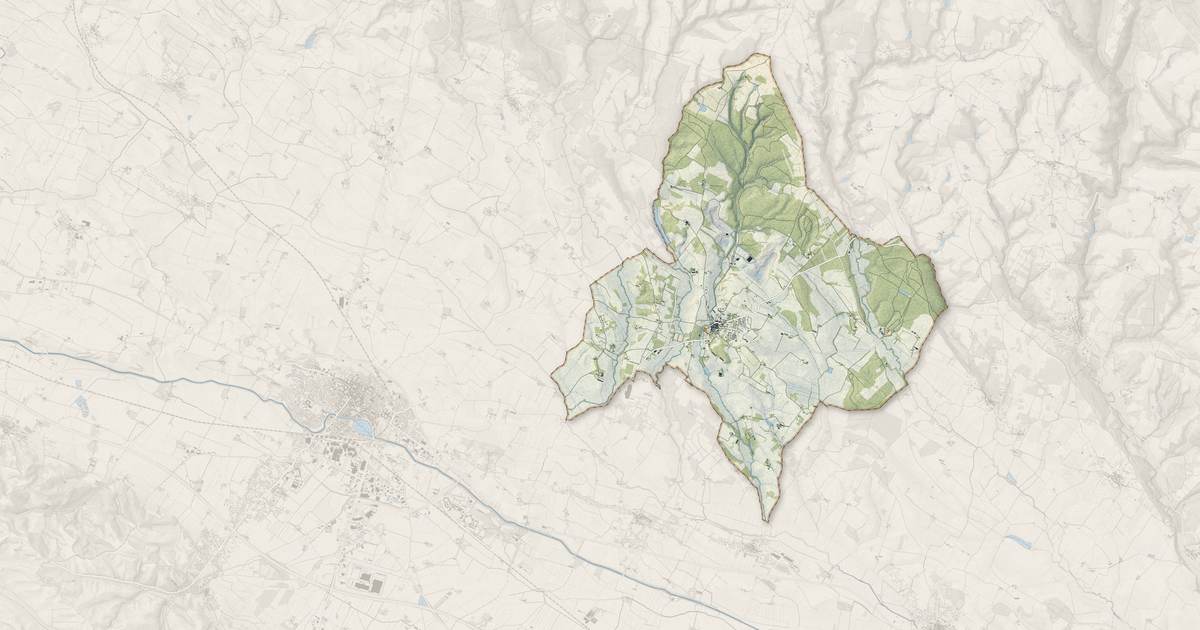 Portrait cartographique de Saint-Papoul : relief, eau, forêts, bâti et voies, calculés à partir des données de l'IGN