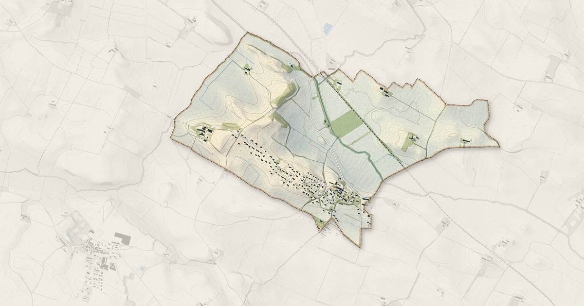 Portrait cartographique de Souilhanels : relief, eau, forêts, bâti et voies, calculés à partir des données de l'IGN