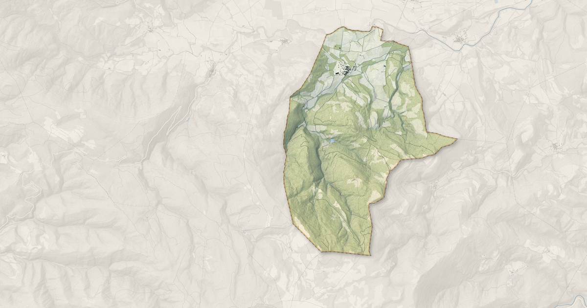 Portrait cartographique de Taurize : relief, eau, forêts, bâti et voies, calculés à partir des données de l'IGN