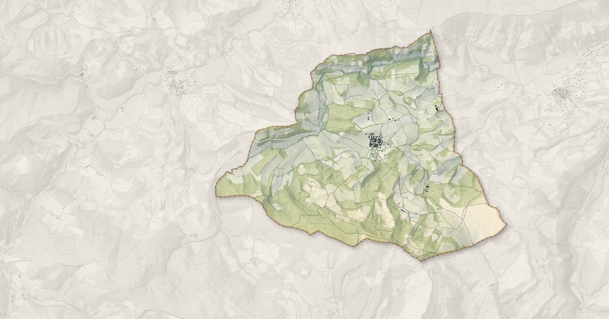 Portrait cartographique de Tourreilles : relief, eau, forêts, bâti et voies, calculés à partir des données de l'IGN