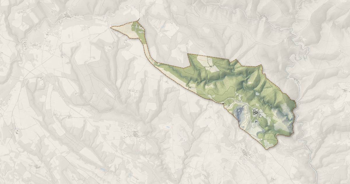 Portrait cartographique de Villanière : relief, eau, forêts, bâti et voies, calculés à partir des données de l'IGN