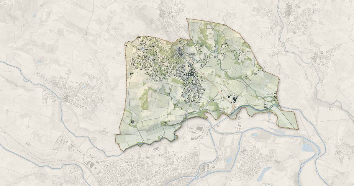 Portrait cartographique de Villemoustaussou : relief, eau, forêts, bâti et voies, calculés à partir des données de l'IGN