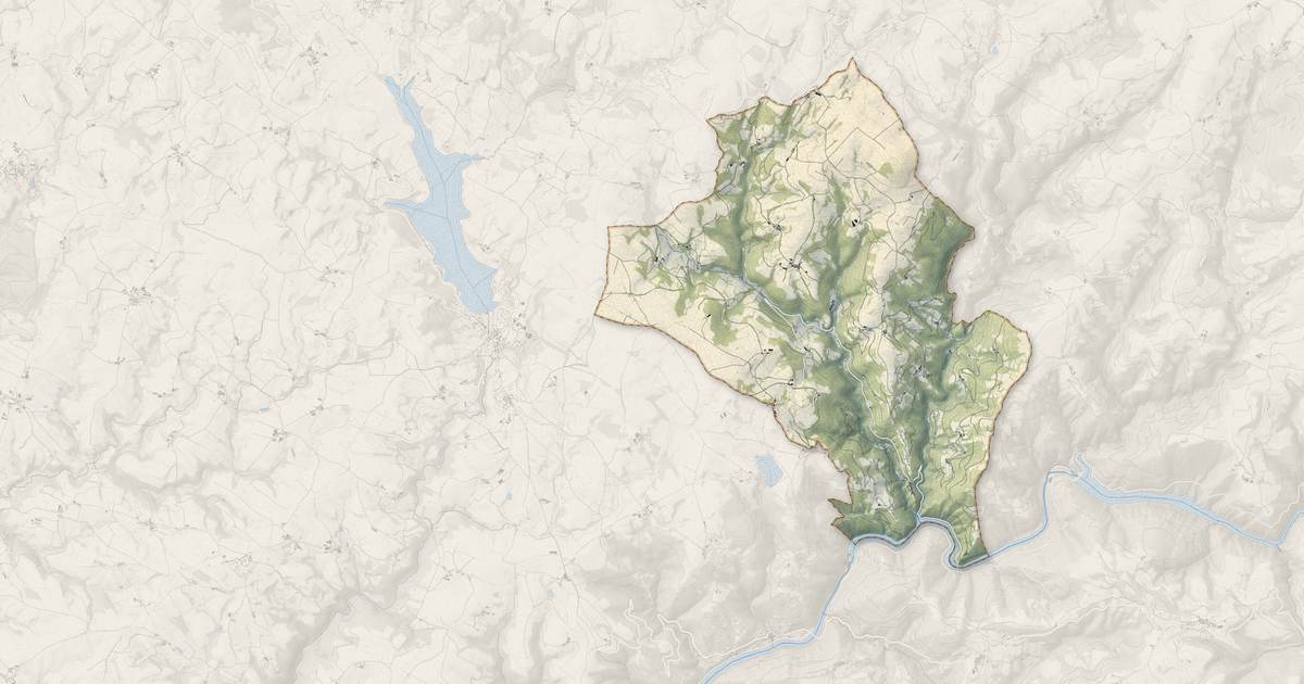 Portrait cartographique de Ayssènes : relief, eau, forêts, bâti et voies, calculés à partir des données de l'IGN