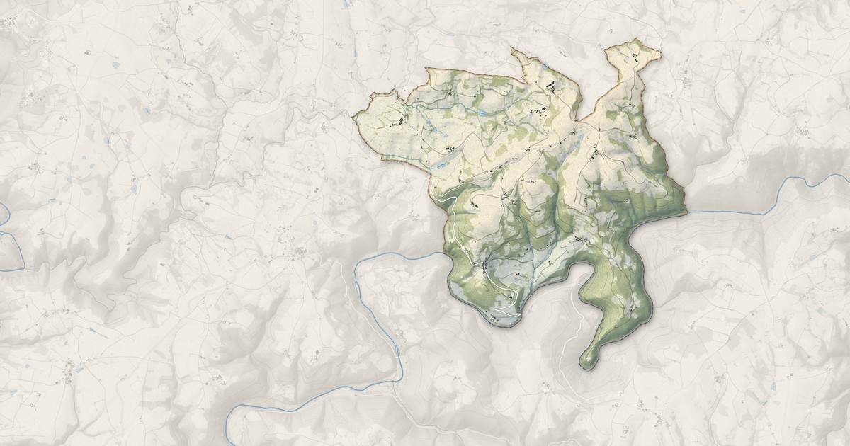 Portrait cartographique de Bor-et-Bar : relief, eau, forêts, bâti et voies, calculés à partir des données de l'IGN