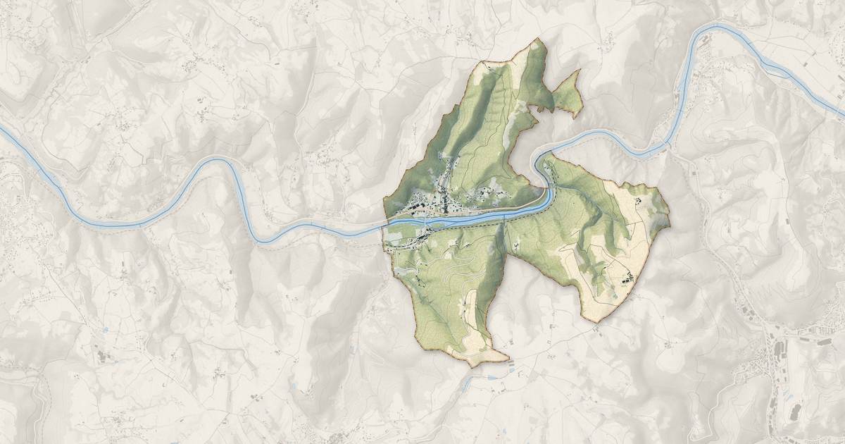 Portrait cartographique de Bouillac : relief, eau, forêts, bâti et voies, calculés à partir des données de l'IGN