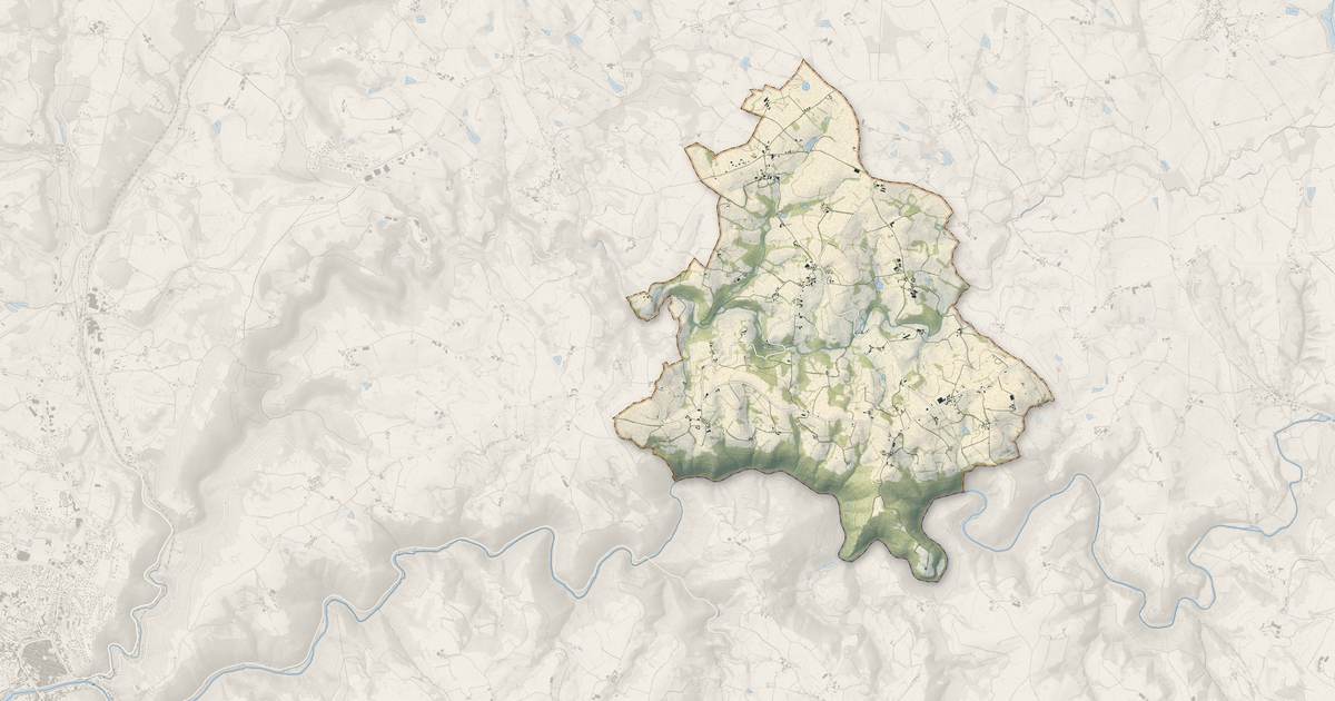 Portrait cartographique de Brandonnet : relief, eau, forêts, bâti et voies, calculés à partir des données de l'IGN