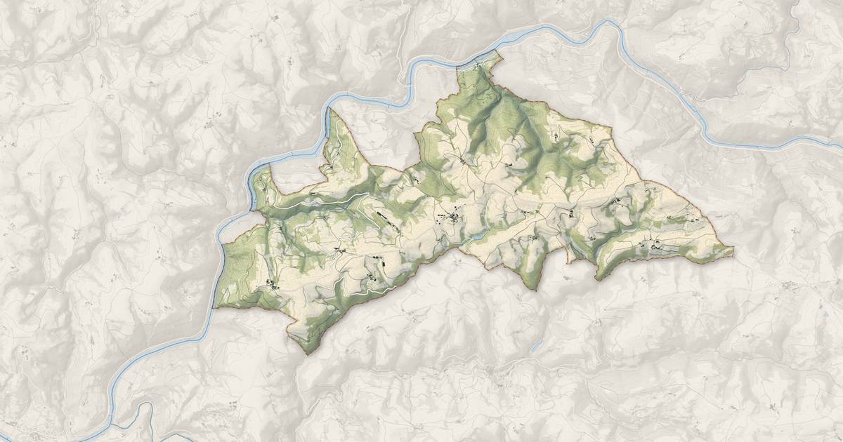 Portrait cartographique de Brasc : relief, eau, forêts, bâti et voies, calculés à partir des données de l'IGN