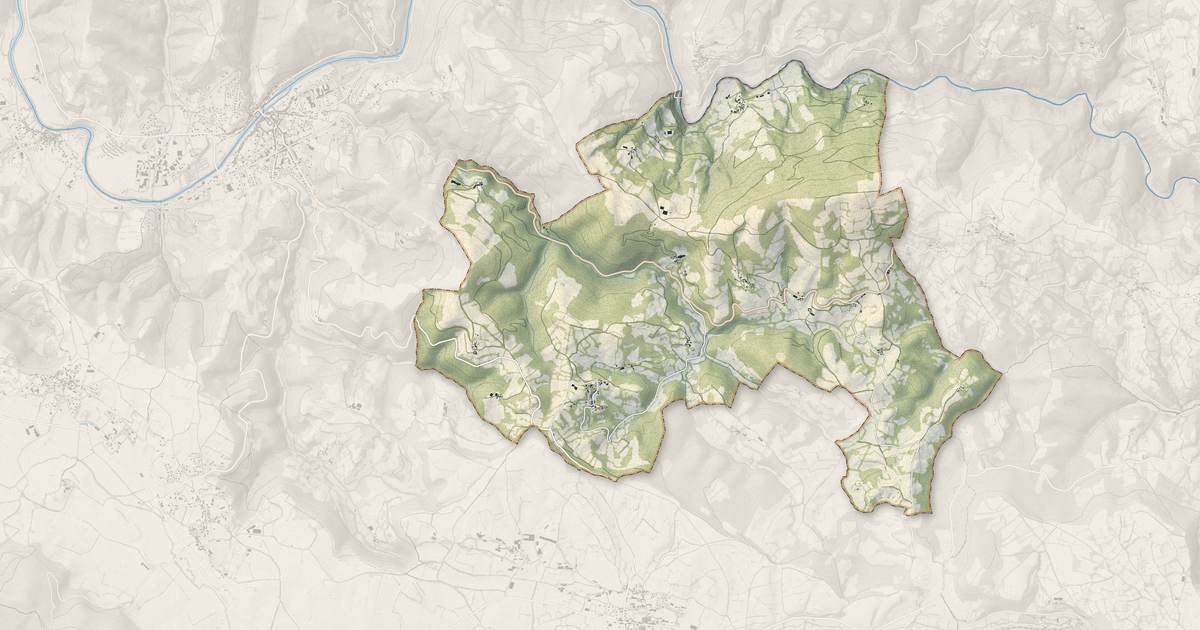 Portrait cartographique de La Capelle-Bonance : relief, eau, forêts, bâti et voies, calculés à partir des données de l'IGN