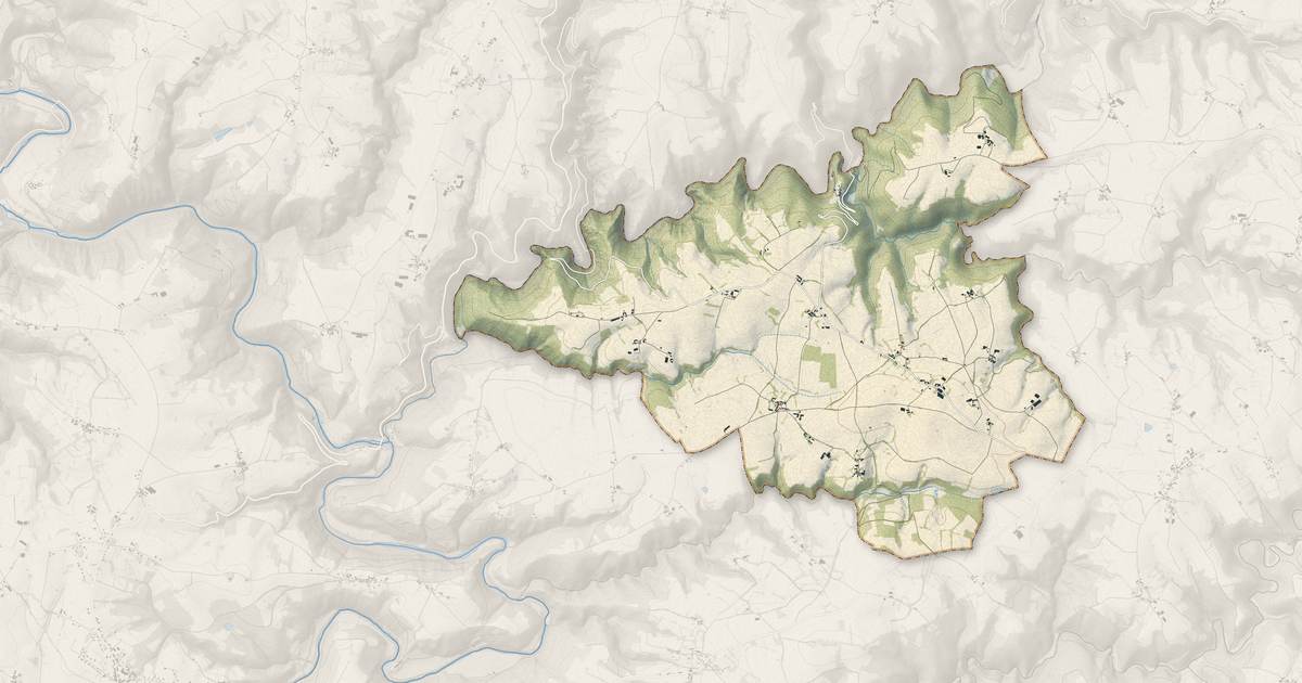 Portrait cartographique de Castelmary : relief, eau, forêts, bâti et voies, calculés à partir des données de l'IGN