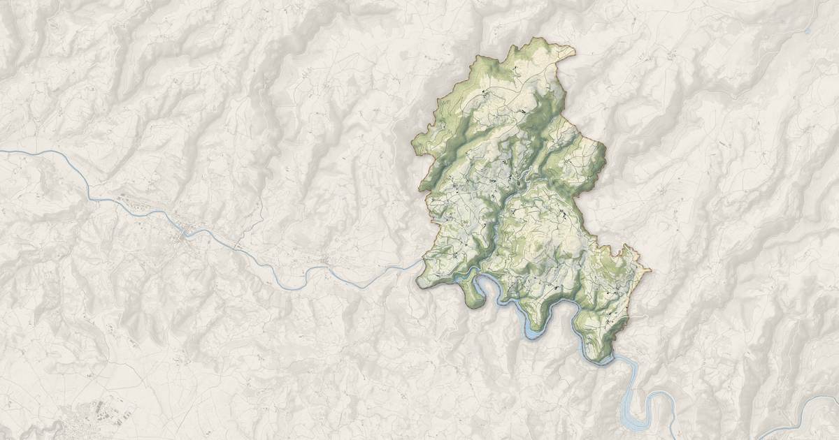 Portrait cartographique de Castelnau-de-Mandailles : relief, eau, forêts, bâti et voies, calculés à partir des données de l'IGN