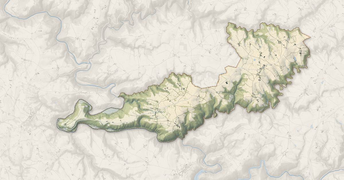 Portrait cartographique de Crespin : relief, eau, forêts, bâti et voies, calculés à partir des données de l'IGN