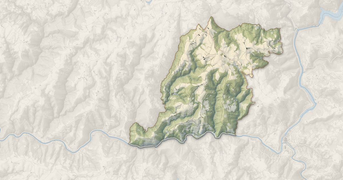 Portrait cartographique de Le Fel : relief, eau, forêts, bâti et voies, calculés à partir des données de l'IGN