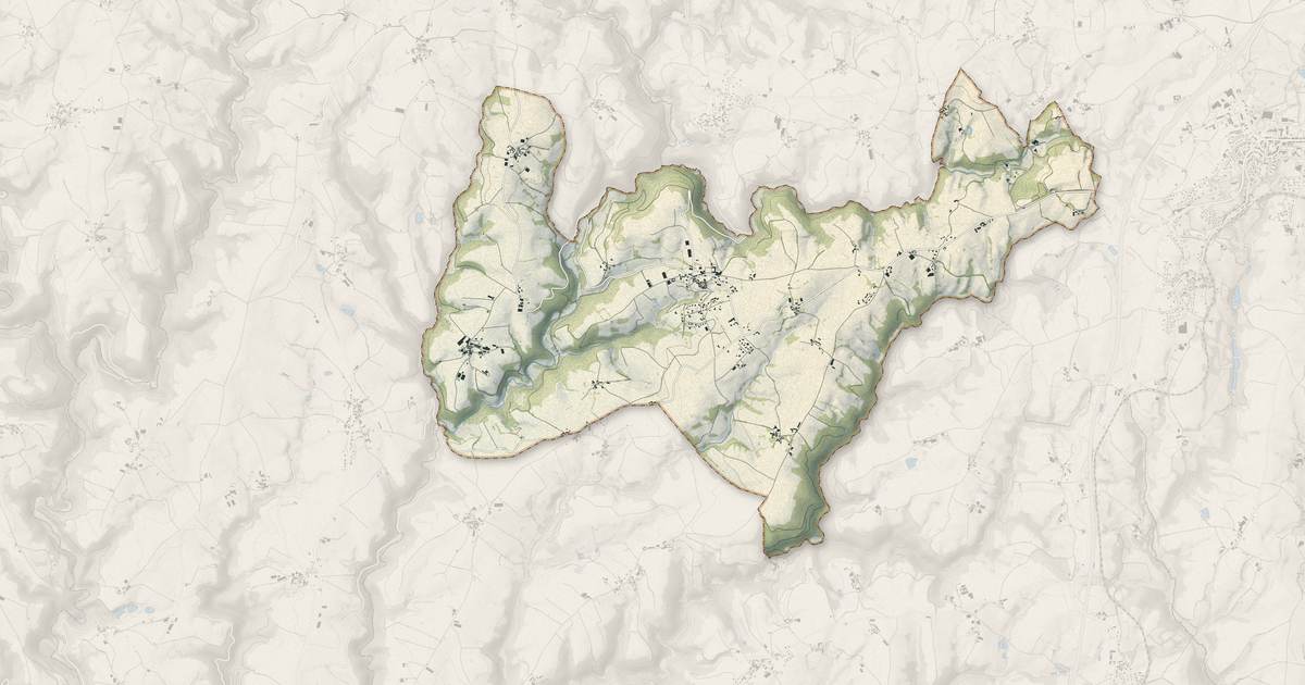 Portrait cartographique de Gramond : relief, eau, forêts, bâti et voies, calculés à partir des données de l'IGN