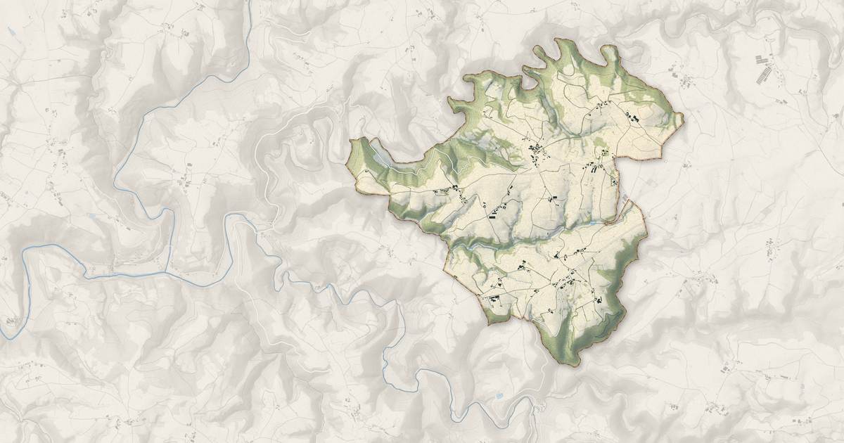 Portrait cartographique de Meljac : relief, eau, forêts, bâti et voies, calculés à partir des données de l'IGN