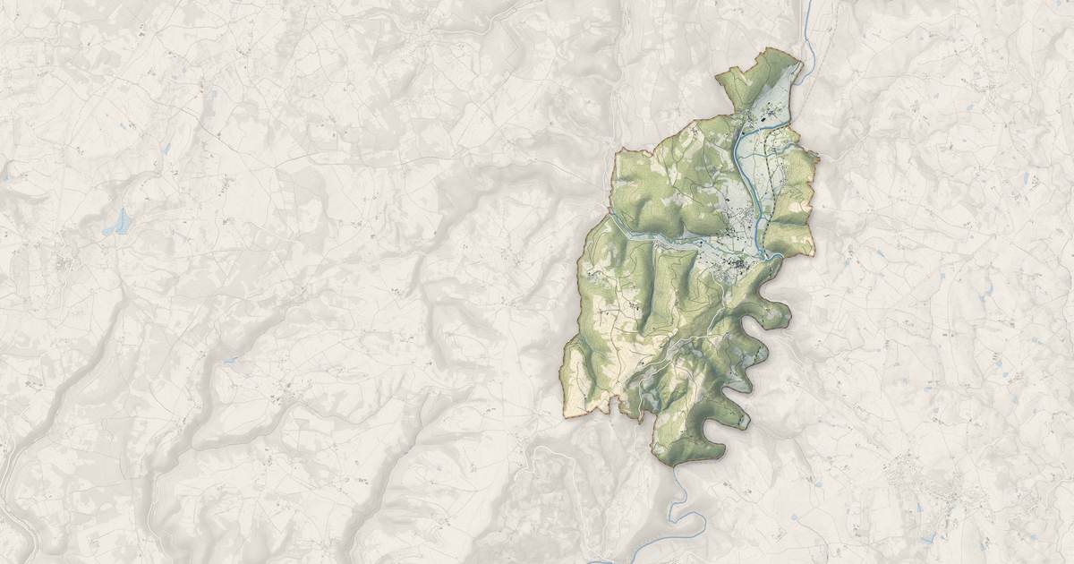 Portrait cartographique de Monteils : relief, eau, forêts, bâti et voies, calculés à partir des données de l'IGN