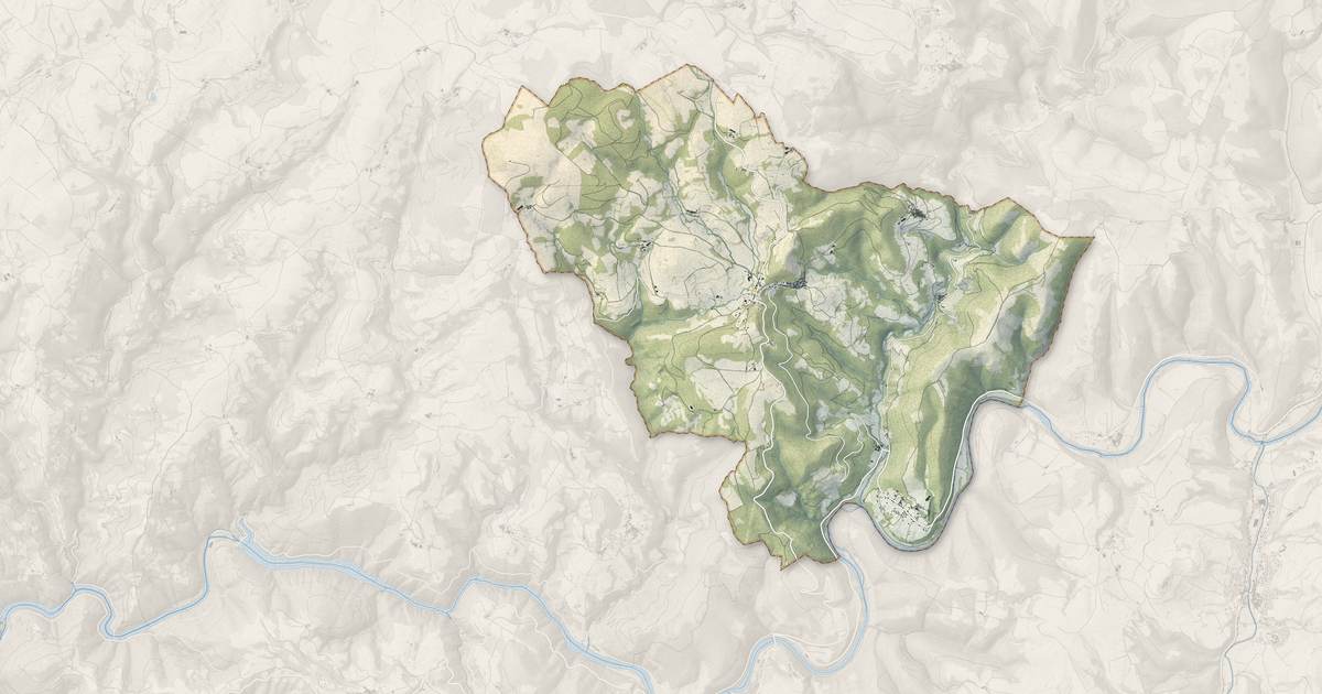 Portrait cartographique de Montjaux : relief, eau, forêts, bâti et voies, calculés à partir des données de l'IGN