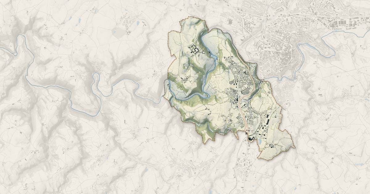 Portrait cartographique de Olemps : relief, eau, forêts, bâti et voies, calculés à partir des données de l'IGN