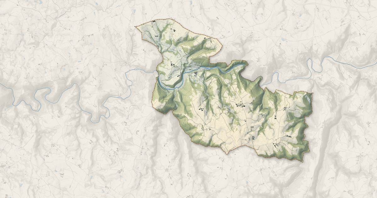 Portrait cartographique de Prévinquières : relief, eau, forêts, bâti et voies, calculés à partir des données de l'IGN