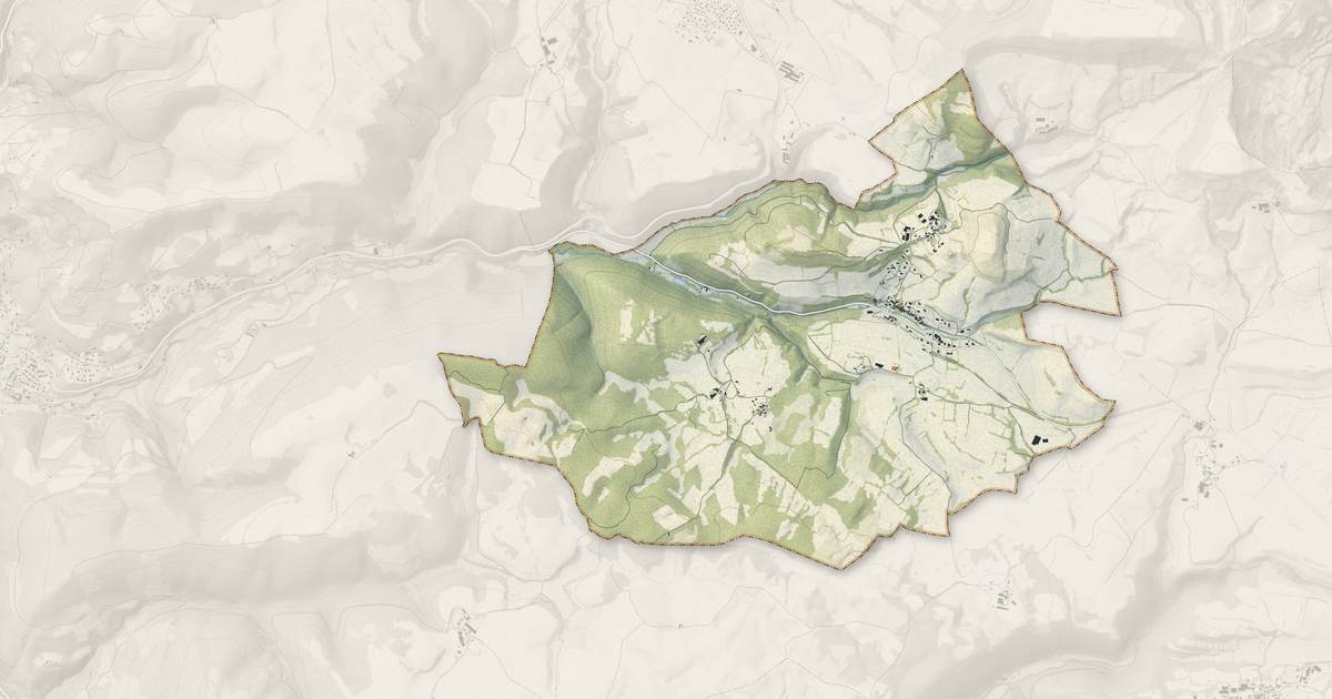 Portrait cartographique de Saint-Jean-d'Alcapiès : relief, eau, forêts, bâti et voies, calculés à partir des données de l'IGN