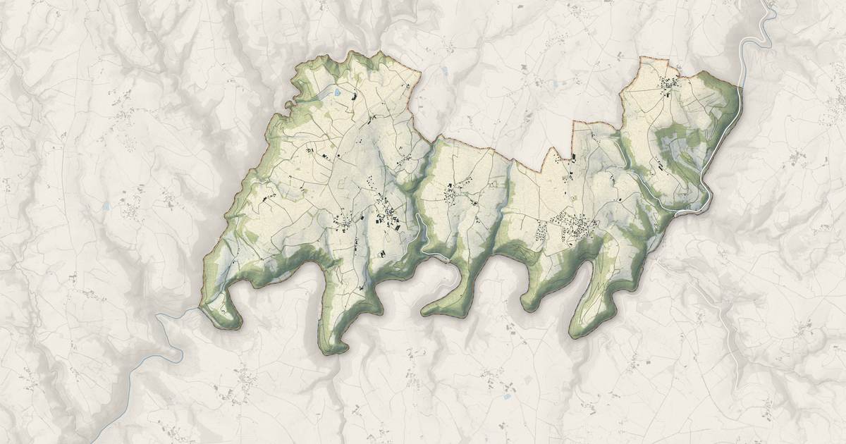 Portrait cartographique de Sainte-Juliette-sur-Viaur : relief, eau, forêts, bâti et voies, calculés à partir des données de l'IGN
