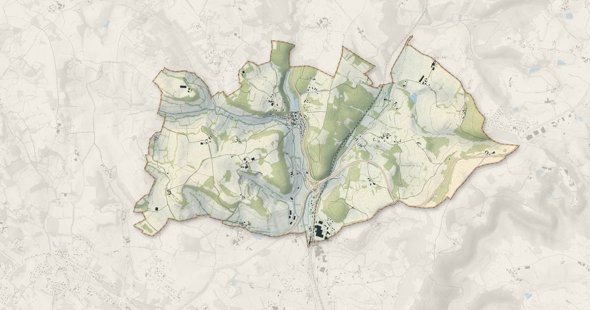 Portrait cartographique de Saint-Rémy : relief, eau, forêts, bâti et voies, calculés à partir des données de l'IGN