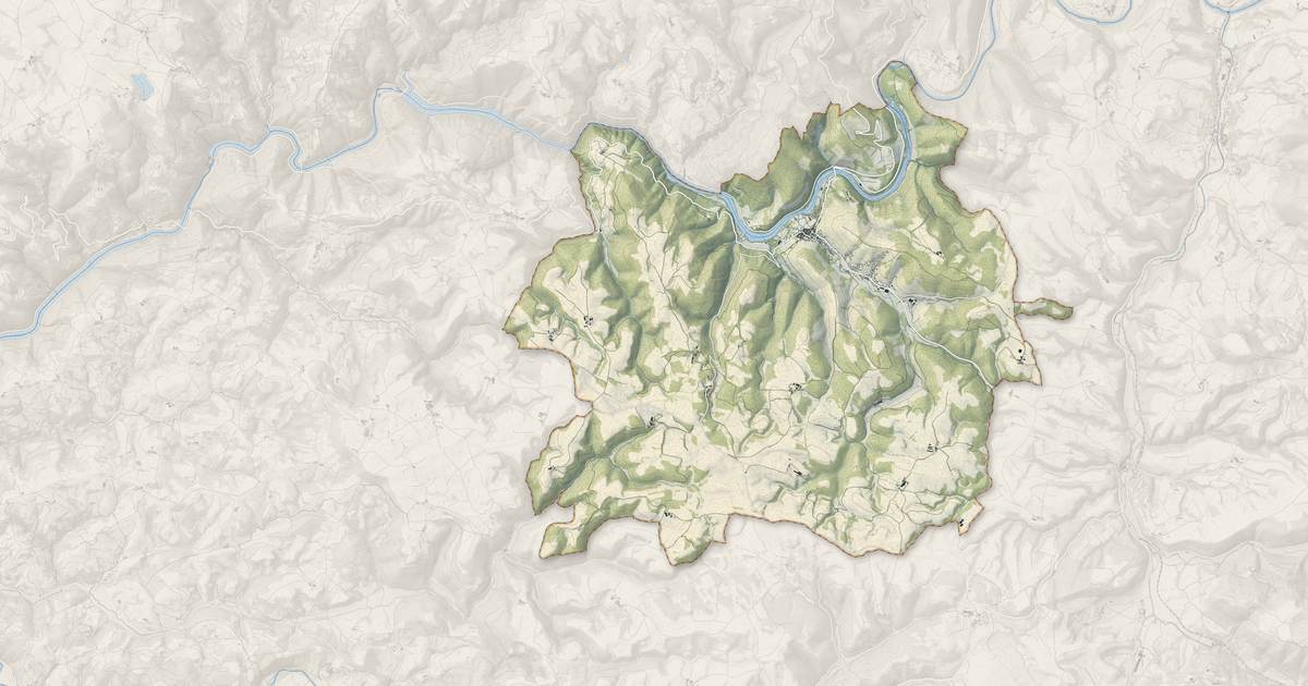 Portrait cartographique de Saint-Rome-de-Tarn : relief, eau, forêts, bâti et voies, calculés à partir des données de l'IGN