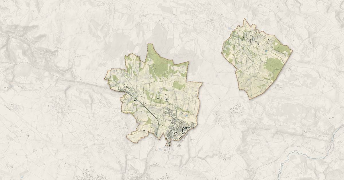 Portrait cartographique de Sébazac-Concourès : relief, eau, forêts, bâti et voies, calculés à partir des données de l'IGN