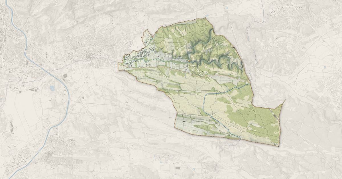 Portrait cartographique de La Barben : relief, eau, forêts, bâti et voies, calculés à partir des données de l'IGN